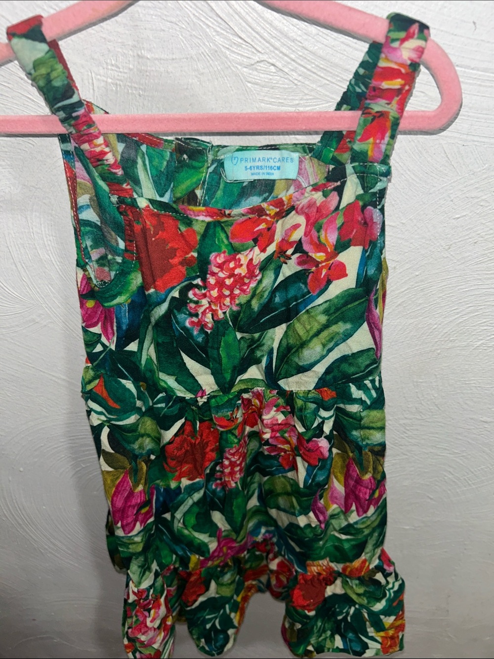 Primark Kids Floral One-Piece Dress - Green Tropical Print